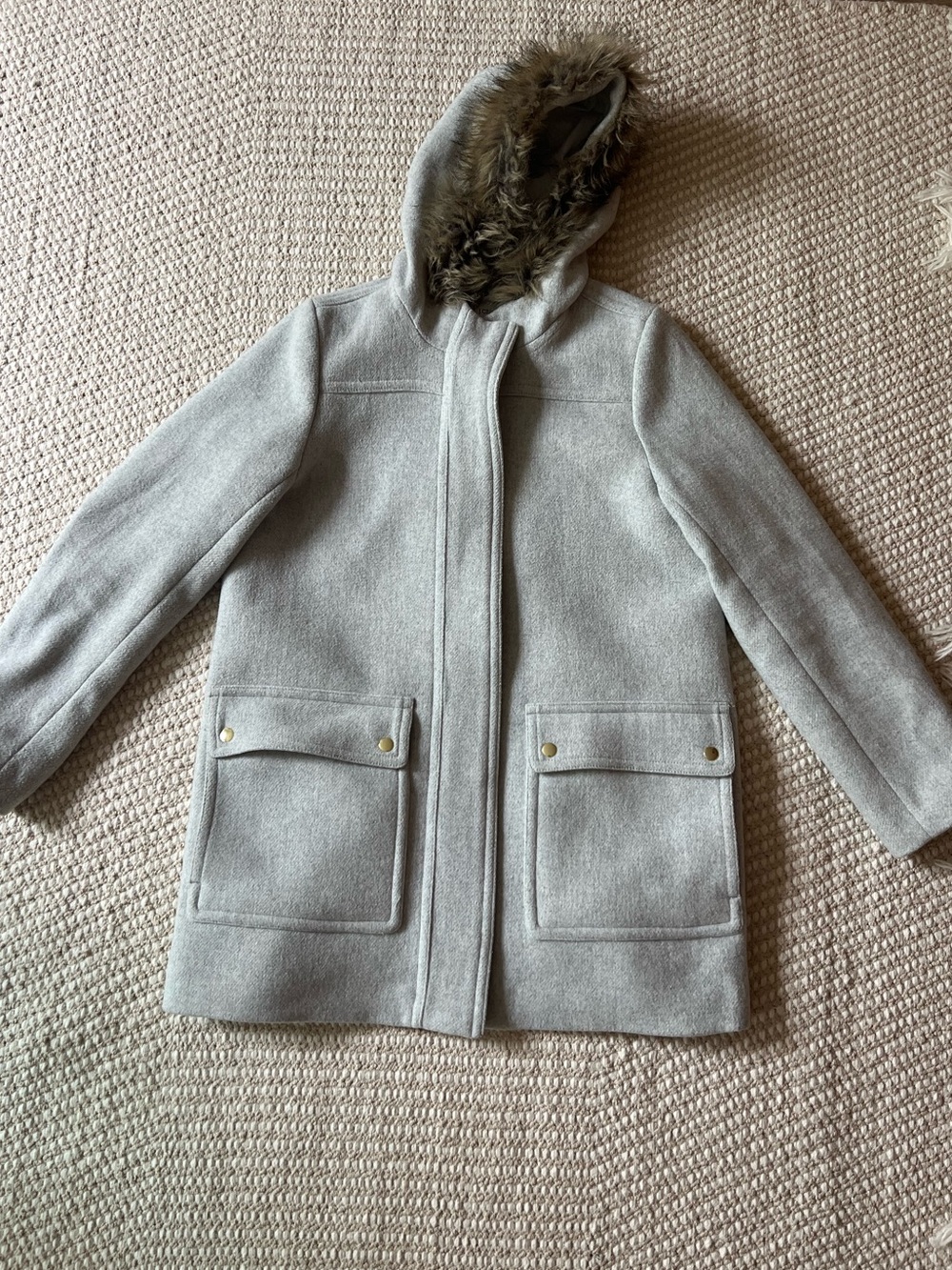 J Crew Vail Parka in Light Grey